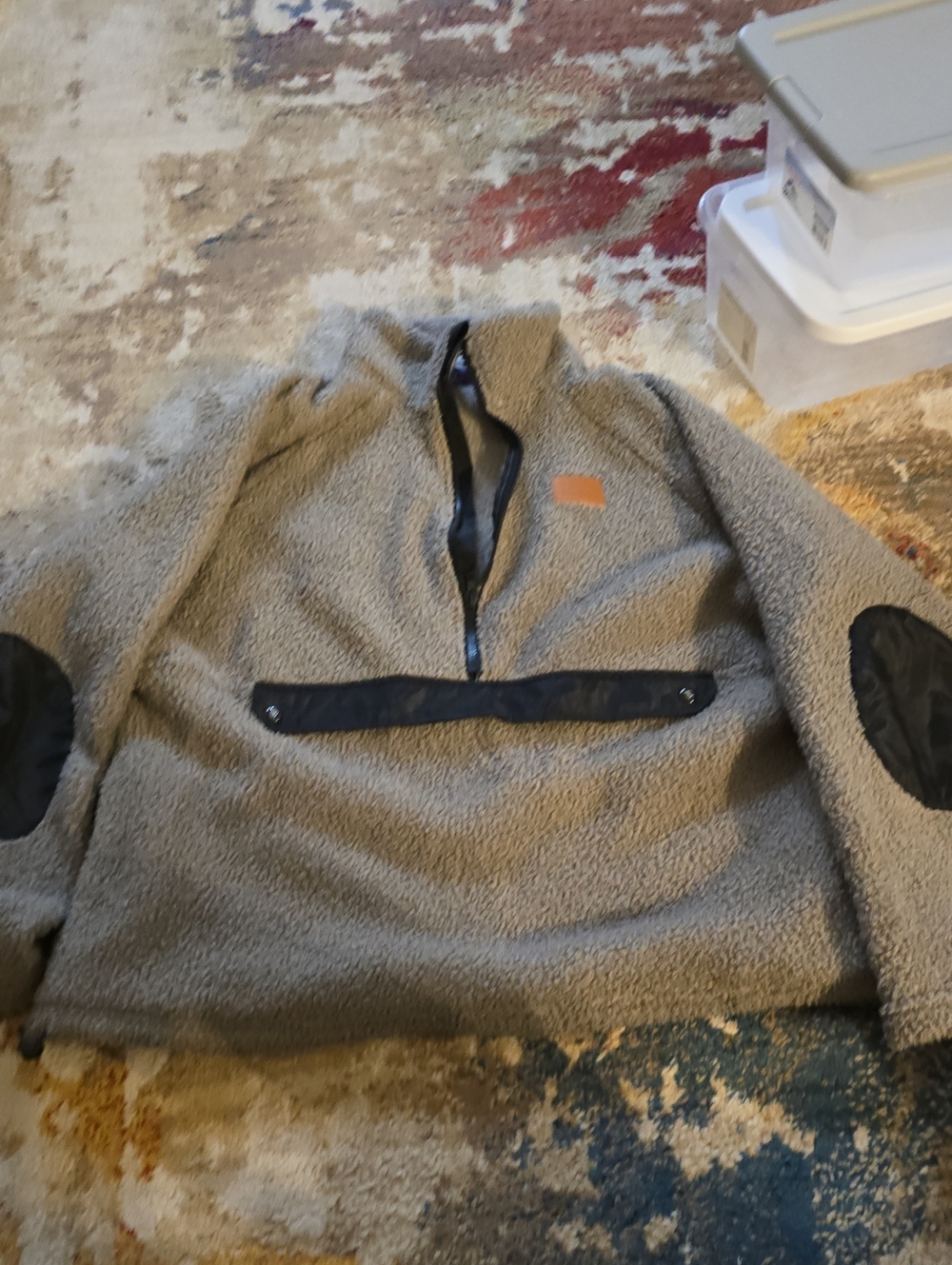Women’s Off-the-Shoulder Sherpa Pullover Sweater - Taupe